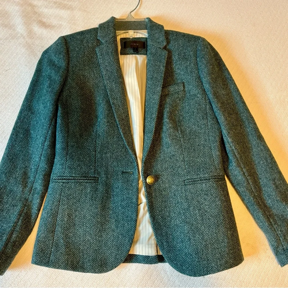 J. Crew Blue Herringbone Campbell Blazer - Picture 5 of 10